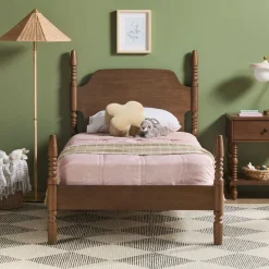 Traditional Vivienne Easy Assembly Solid Wood Twin Bedframe