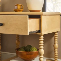 Traditional Vivienne Easy Assembly Solid Wood Nightstand