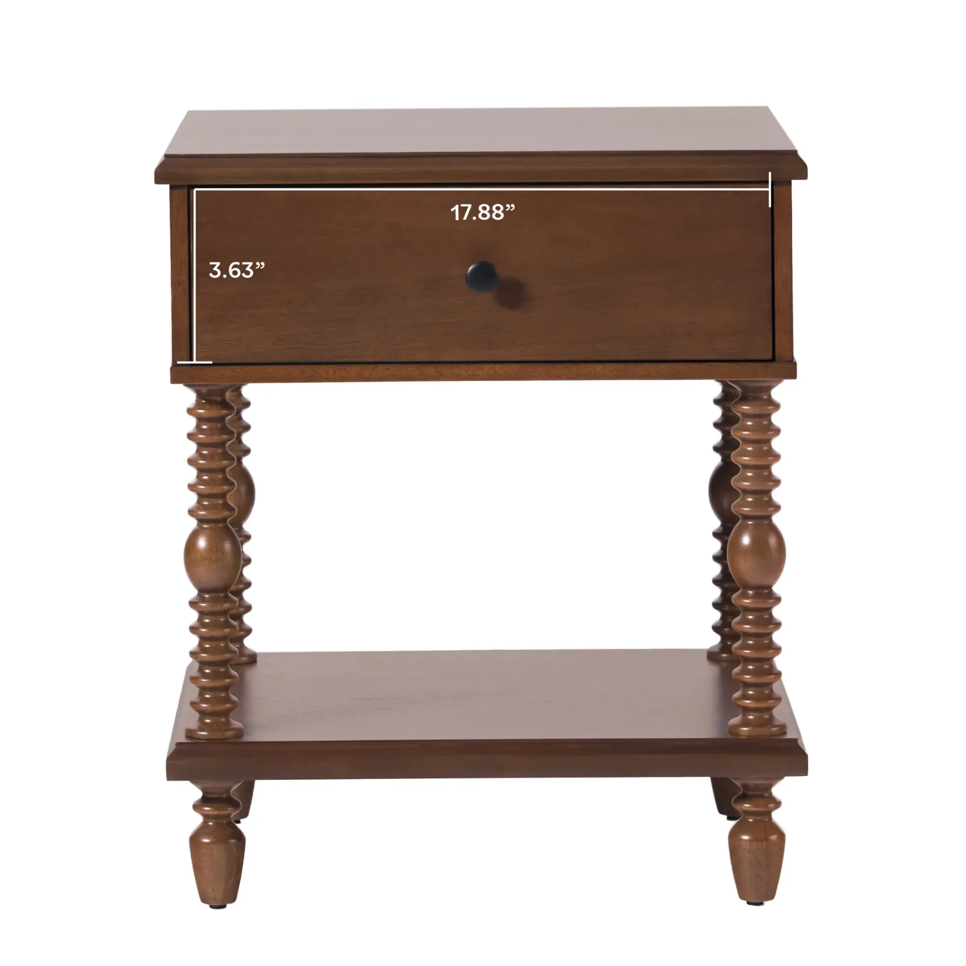 Traditional Vivienne Easy Assembly Solid Wood Nightstand