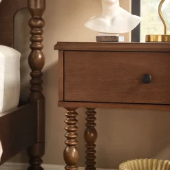 Traditional Vivienne Easy Assembly Solid Wood Nightstand