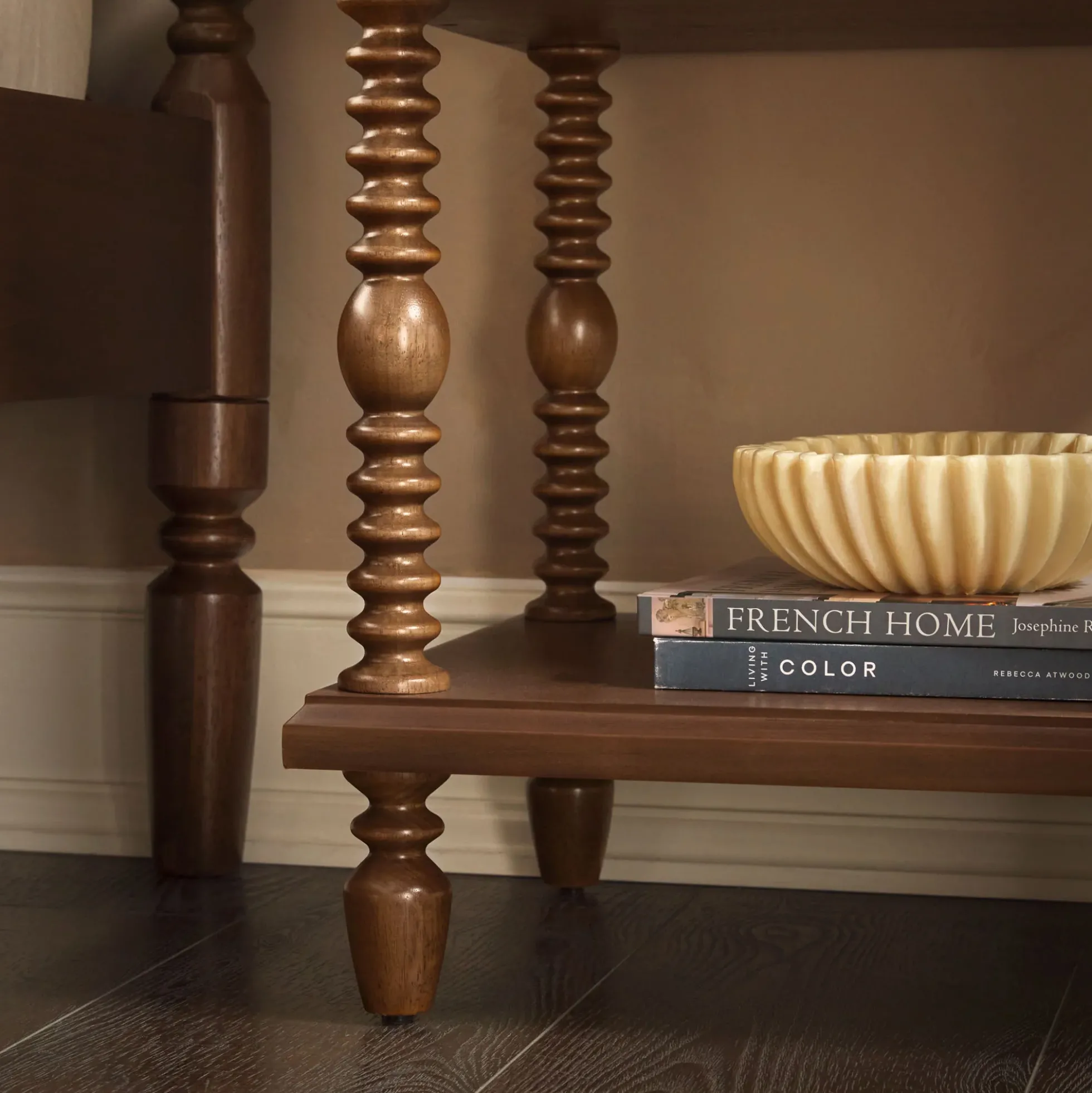 Traditional Vivienne Easy Assembly Solid Wood Nightstand
