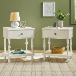 Traditional Vivienne Easy Assembly Solid Wood Nightstand