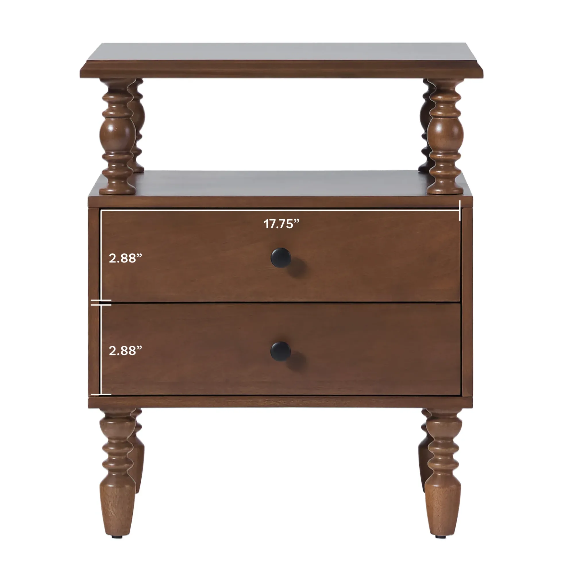 Traditional Vivienne Easy Assembly Solid Wood Nightstand