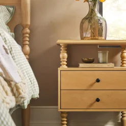 Traditional Vivienne Easy Assembly Solid Wood Nightstand