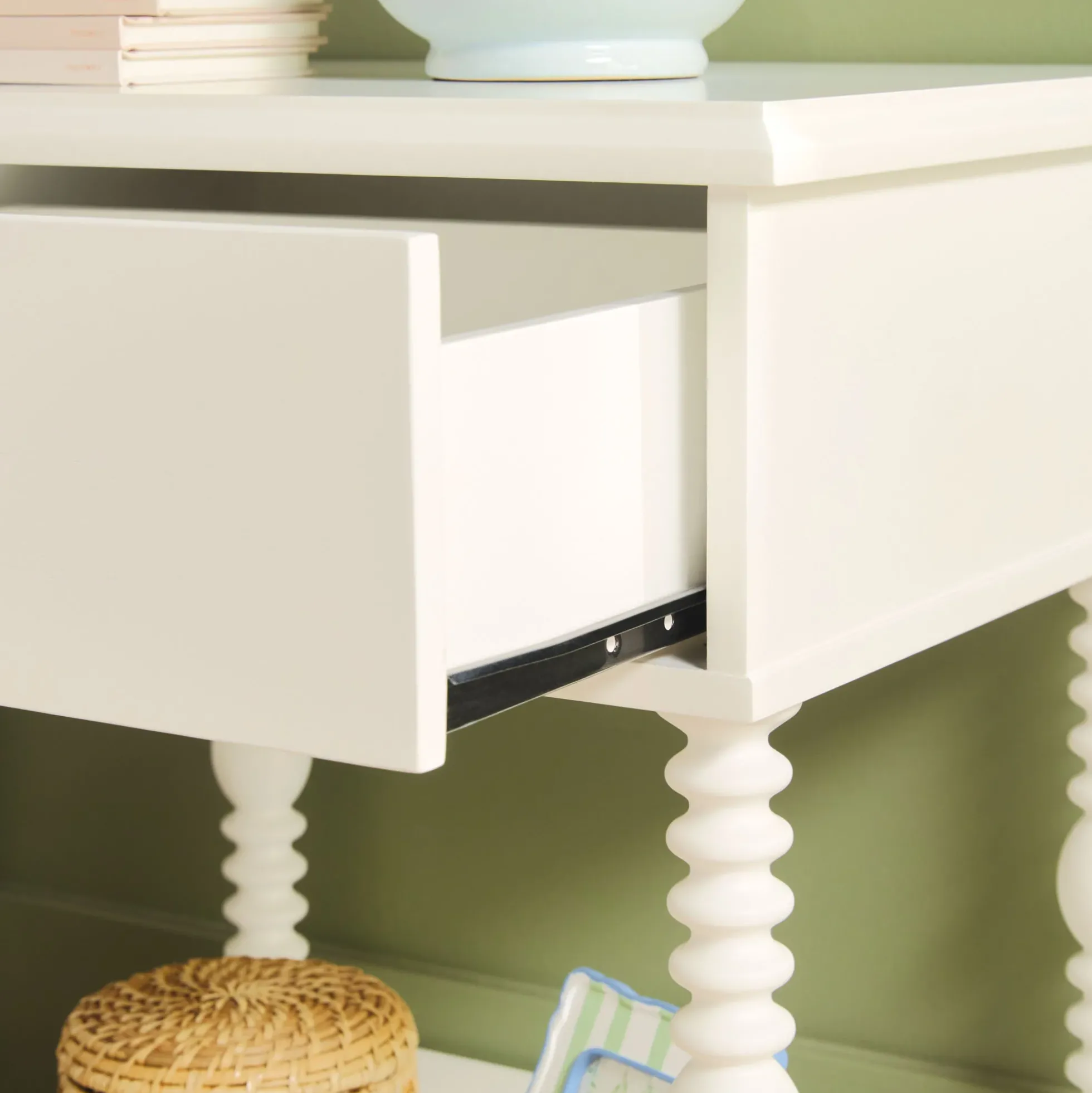 Traditional Vivienne Easy Assembly Solid Wood Nightstand
