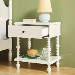 Traditional Vivienne Easy Assembly Solid Wood Nightstand