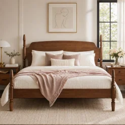 Traditional Vivienne Easy Assembly Solid Wood Bed