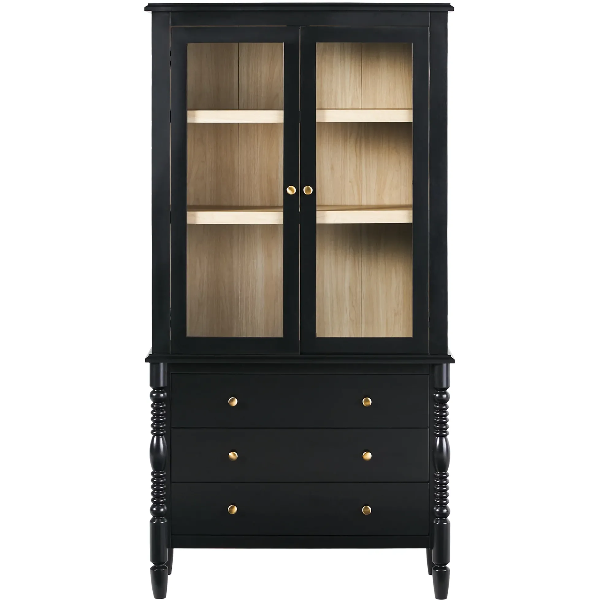 Traditional Vivienne Easy Assembly Bookcase Cabinet with Drawers