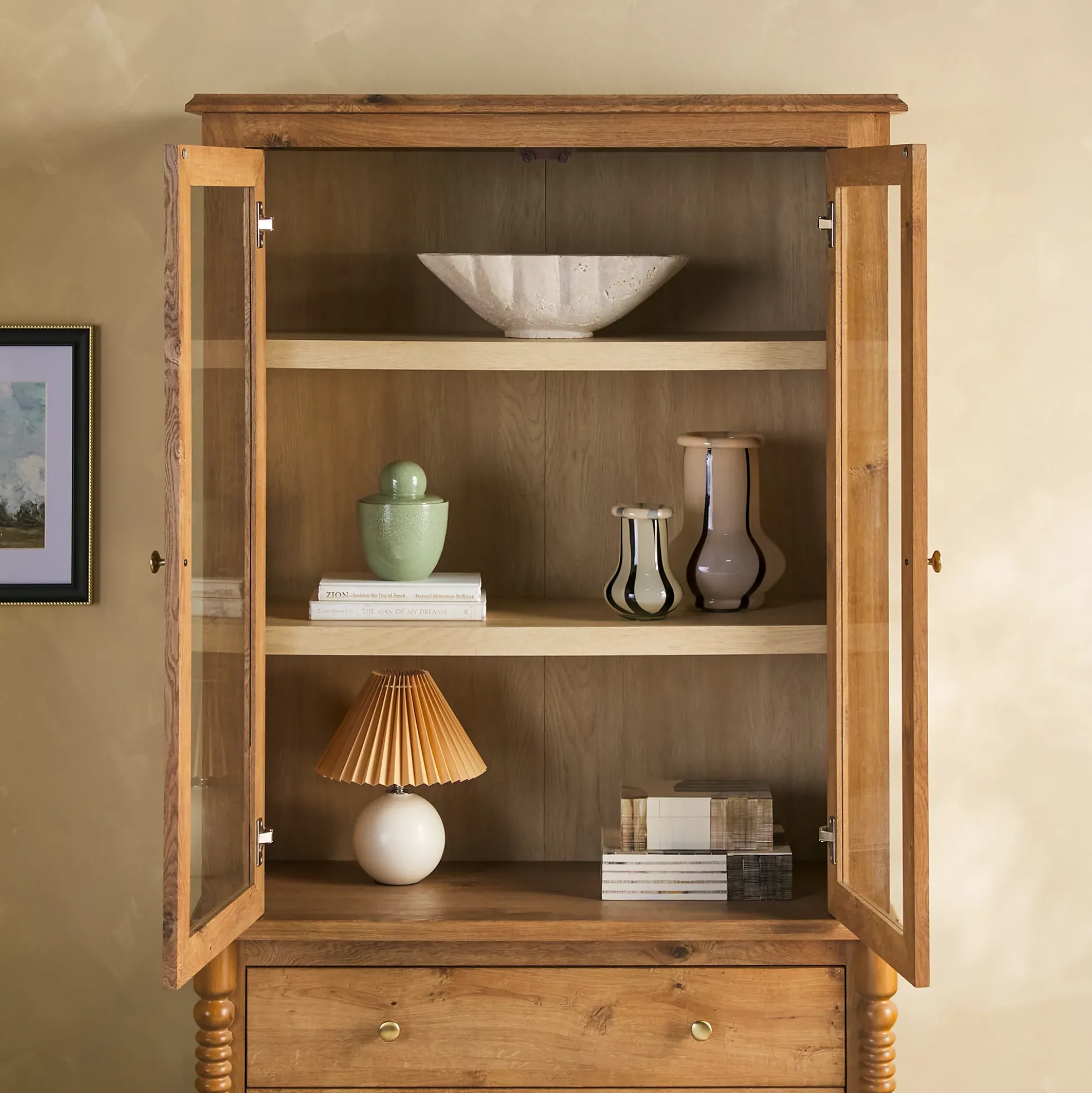 Traditional Vivienne Easy Assembly Bookcase Cabinet with Drawers