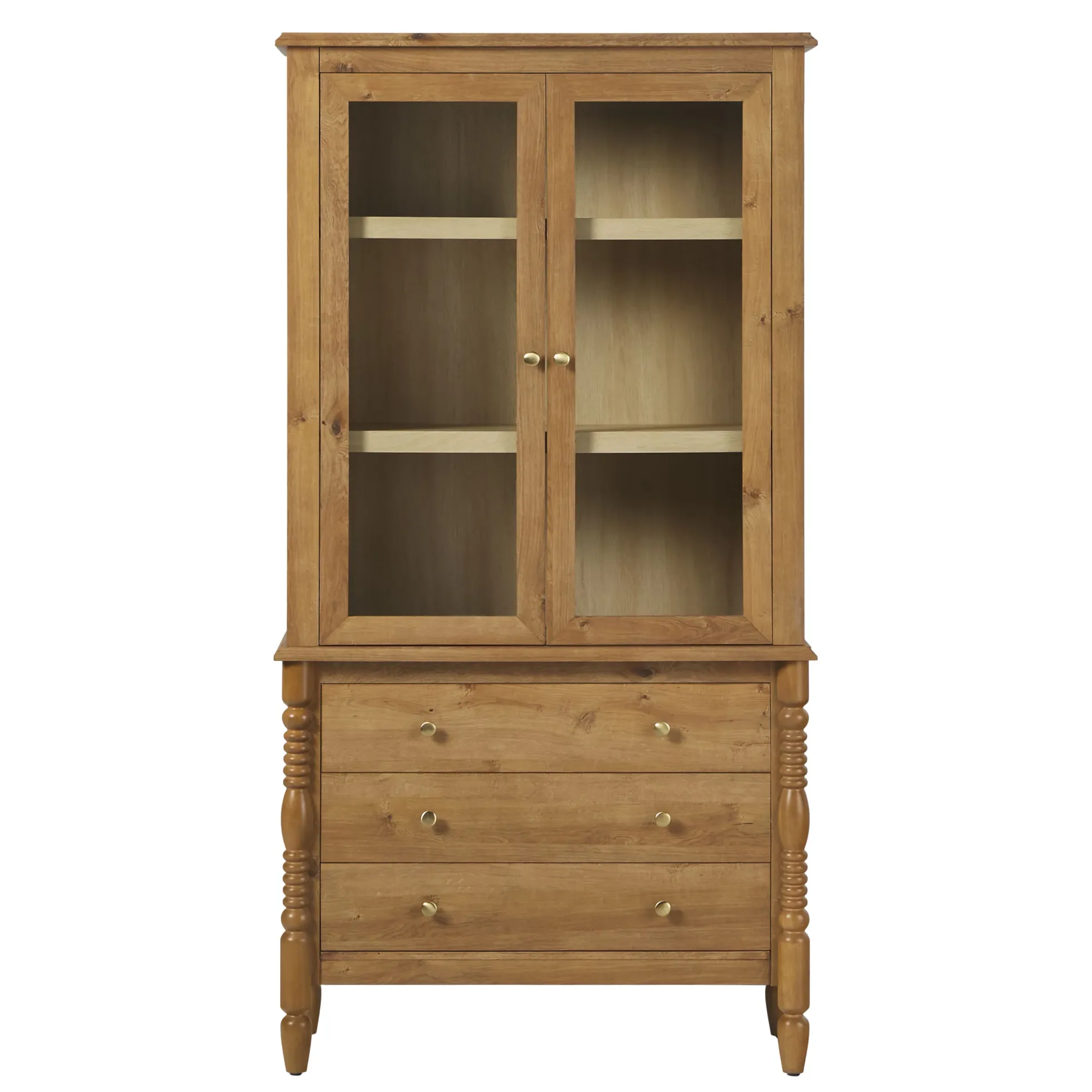 Traditional Vivienne Easy Assembly Bookcase Cabinet with Drawers