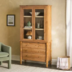 Traditional Vivienne Easy Assembly Bookcase Cabinet with Drawers