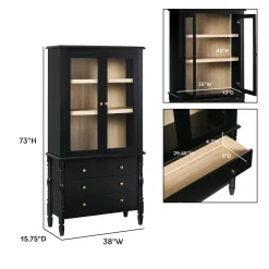 Traditional Vivienne Easy Assembly Bookcase Cabinet with Drawers
