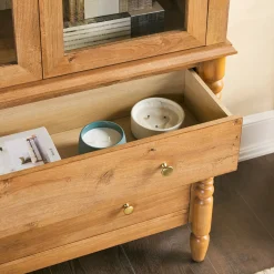 Traditional Vivienne Easy Assembly Bookcase Cabinet with Drawers
