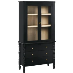 Traditional Vivienne Easy Assembly Bookcase Cabinet with Drawers