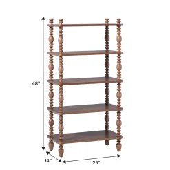 Traditional Vivienne Easy Assembly Solid Wood Short Bookshelf
