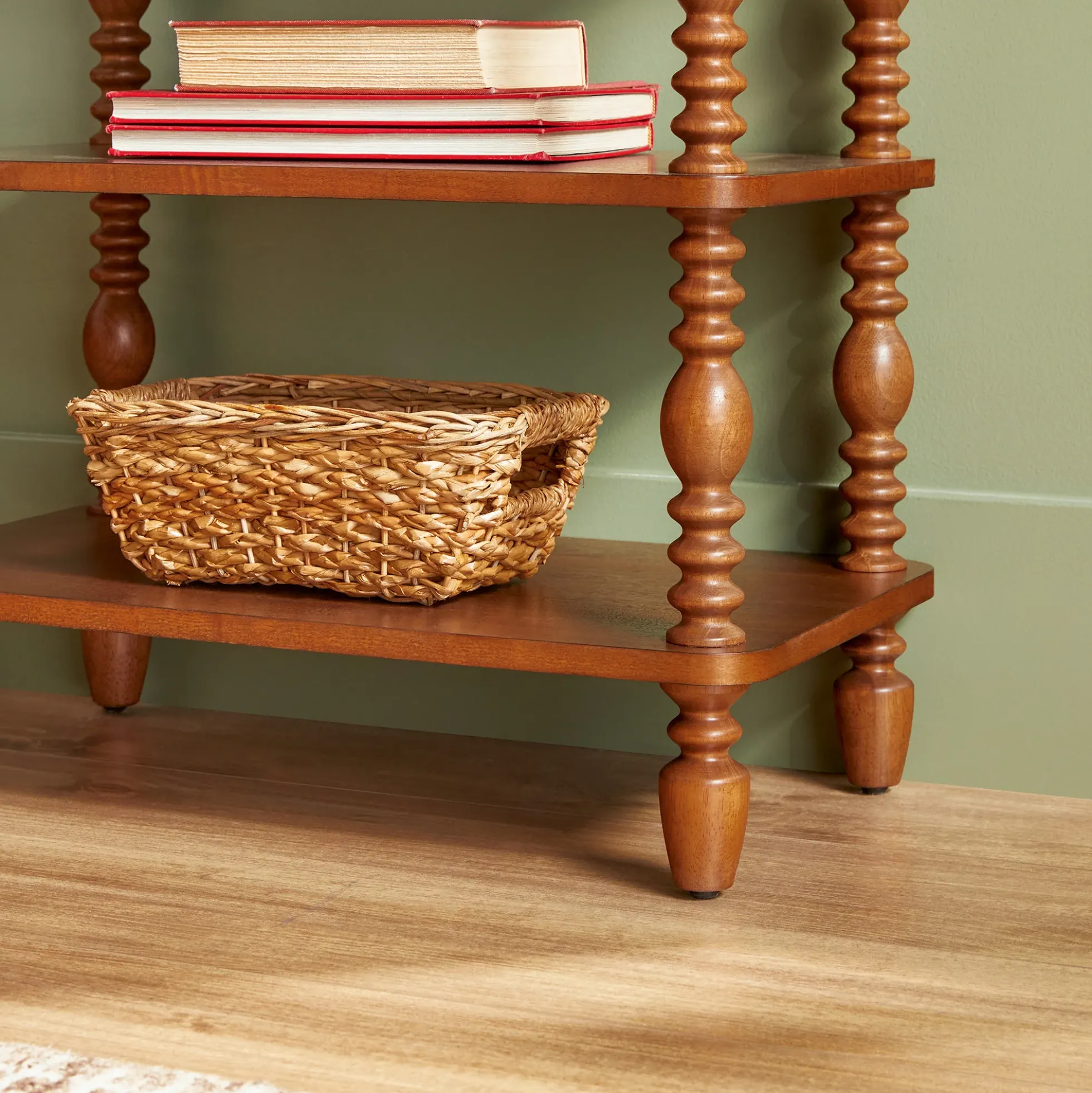 Traditional Vivienne Easy Assembly Solid Wood Short Bookshelf