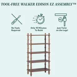 Traditional Vivienne Easy Assembly Solid Wood Short Bookshelf