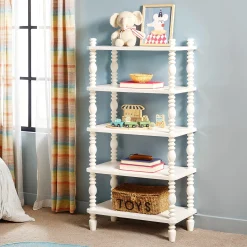 Traditional Vivienne Easy Assembly Solid Wood Short Bookshelf