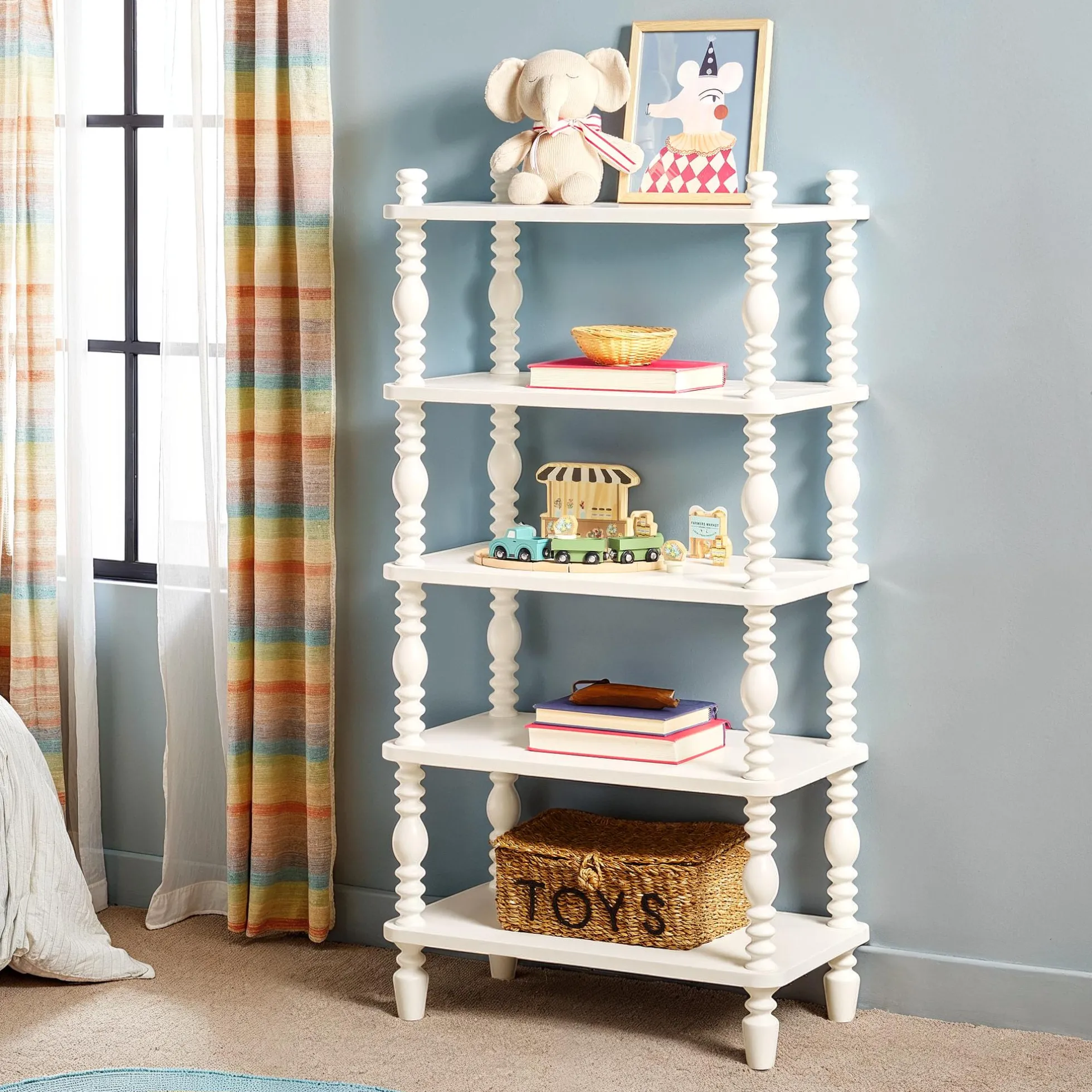 Traditional Vivienne Easy Assembly Solid Wood Short Bookshelf