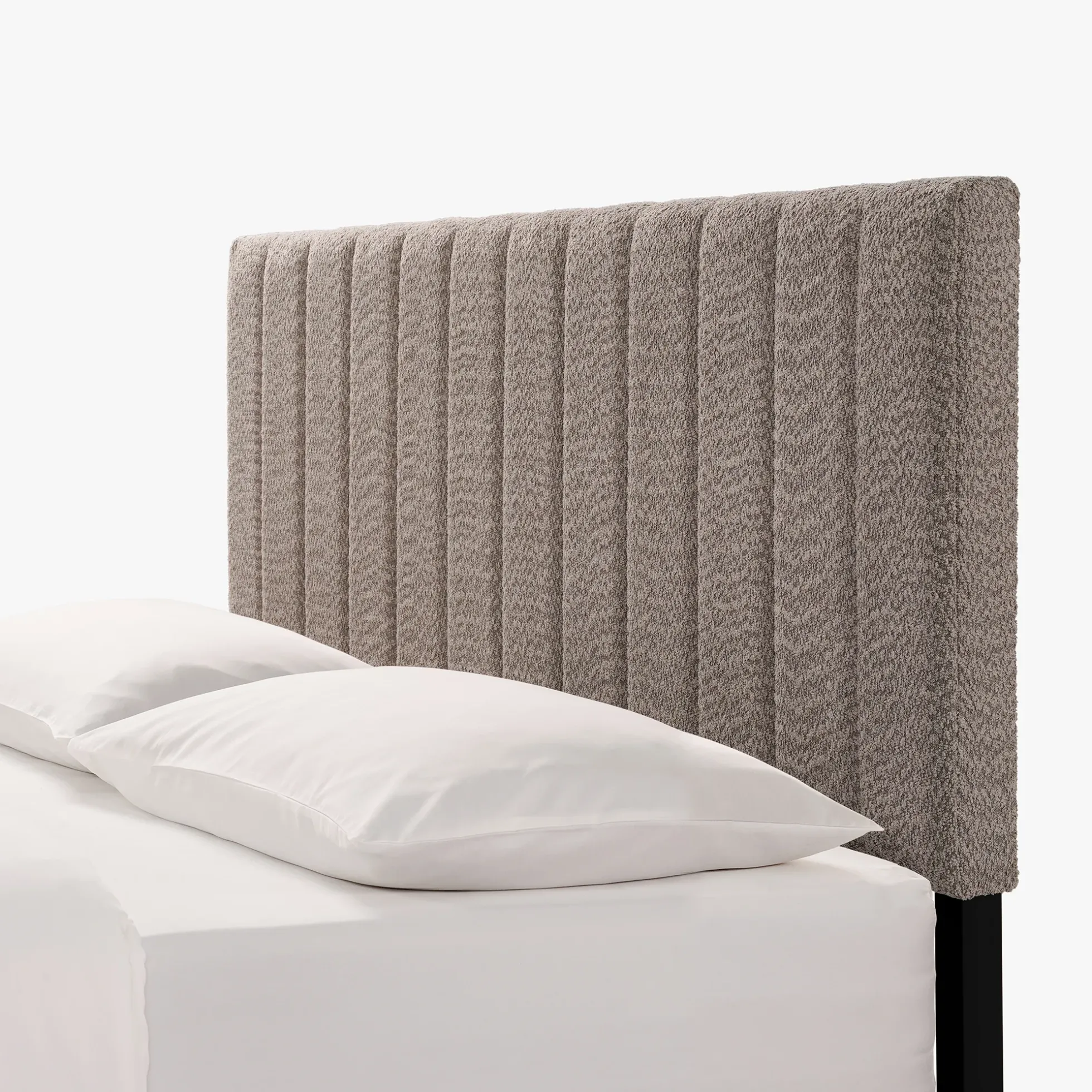 Tufted Boucle Upholstered Gray Queen Platform Bedframe