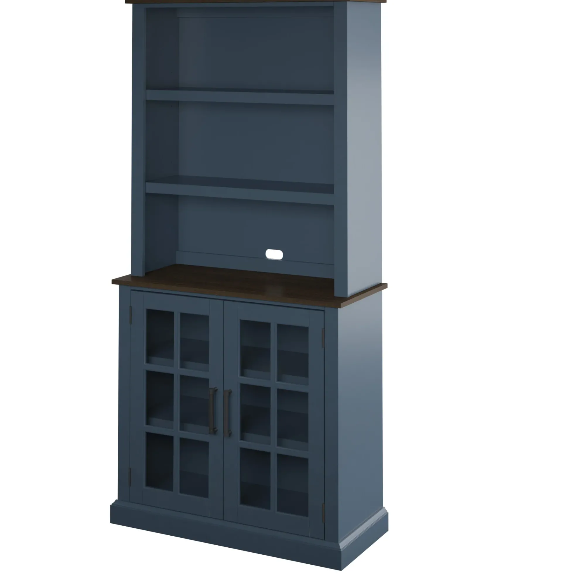 Two‑Tone Traditional Farmhouse Wood Hutch for Kitchen & Dining Storage