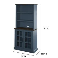 Two‑Tone Traditional Farmhouse Wood Hutch for Kitchen & Dining Storage
