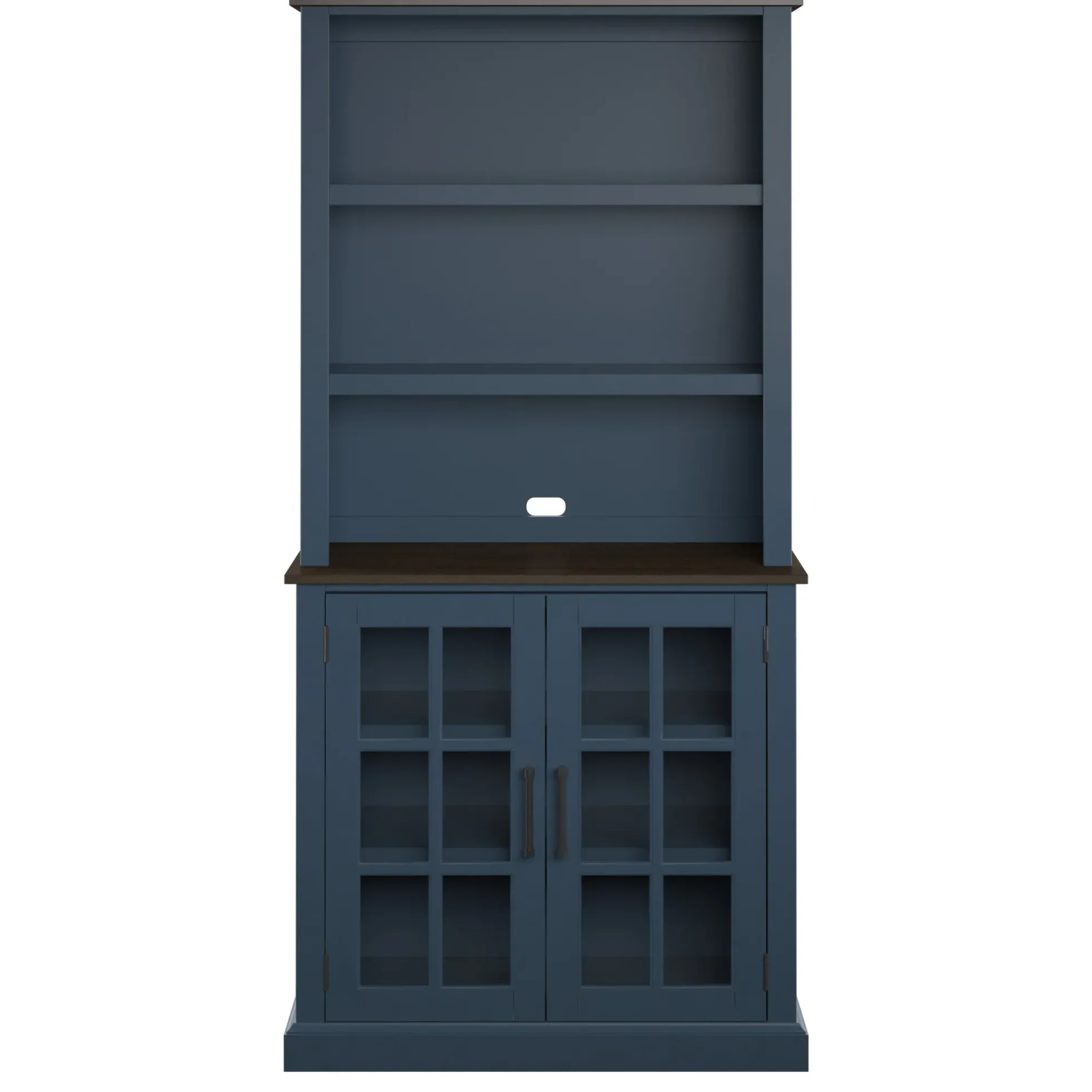 Two‑Tone Traditional Farmhouse Wood Hutch for Kitchen & Dining Storage