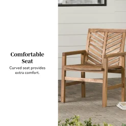 Vincent Patio Wood Chairs, Set of 2