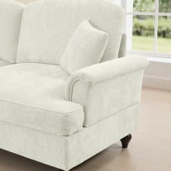 Walker Edison | 2 in 1 Classic Traditional Style Sectional Sofa with Removable Ruffles Pleats Skirts