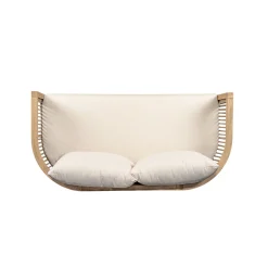 Walker Edison | 54.4'' Outdoor Acacia Wood Loveseat with Cushions