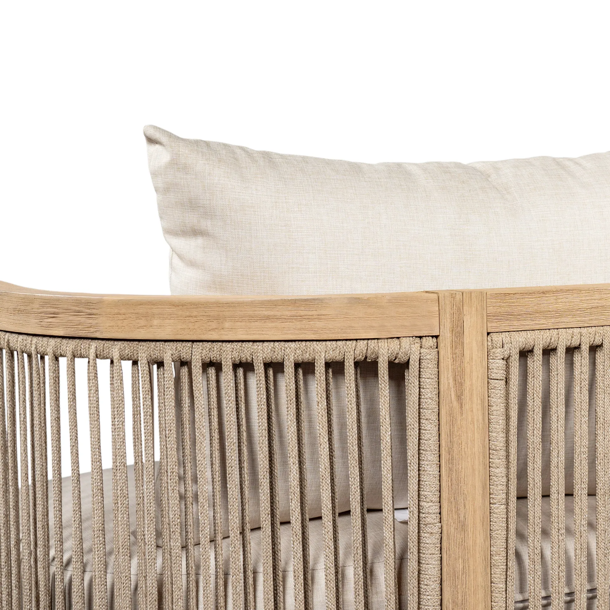 Walker Edison | 54.4'' Outdoor Acacia Wood Loveseat with Cushions