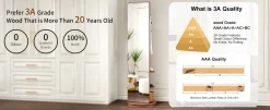 Walker Edison | 360° Rotating 66'x14' Multifunctional Full Length Mirror with Storage
