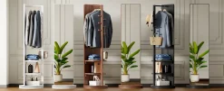 Walker Edison | 360° Rotating 66'x14' Multifunctional Full Length Mirror with Storage