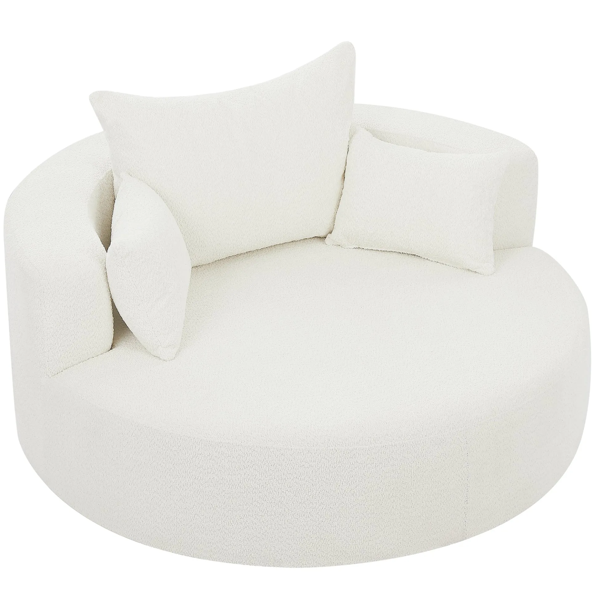 Walker Edison | 360° Swivel Accent Round Sofa Chair with Pillows