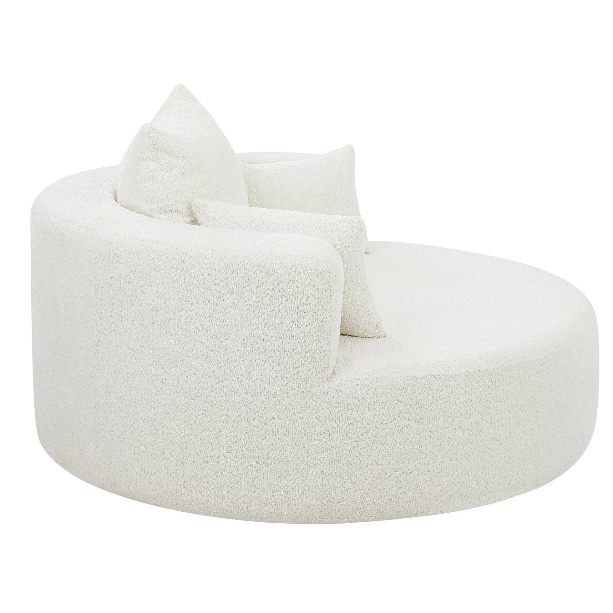 Walker Edison | 360° Swivel Accent Round Sofa Chair with Pillows