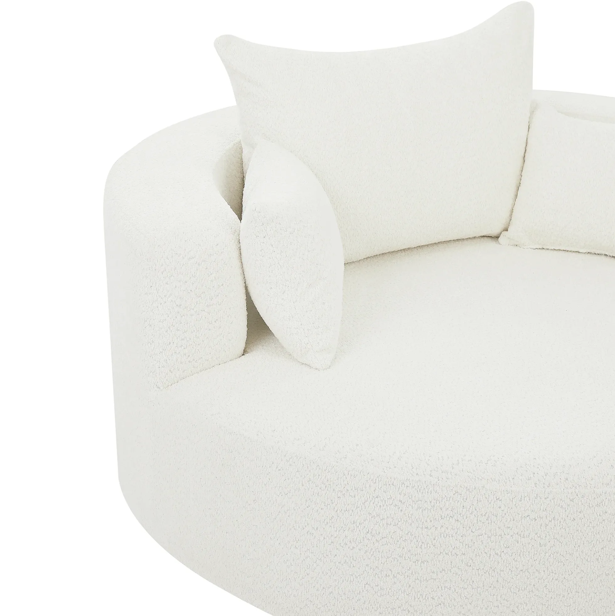 Walker Edison | 360° Swivel Accent Round Sofa Chair with Pillows