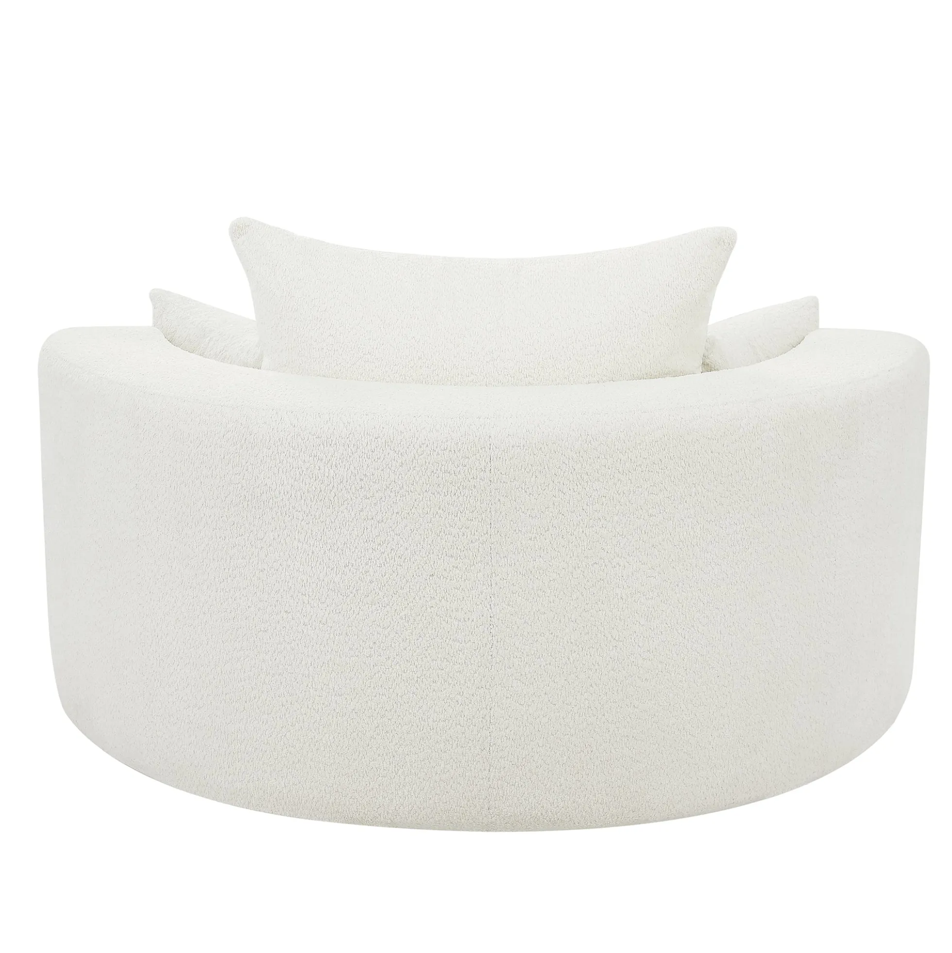 Walker Edison | 360° Swivel Accent Round Sofa Chair with Pillows