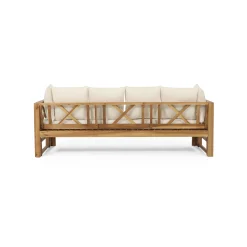 Walker Edison | Acacia Wood Outdoor Extendable Sofa into Daybed