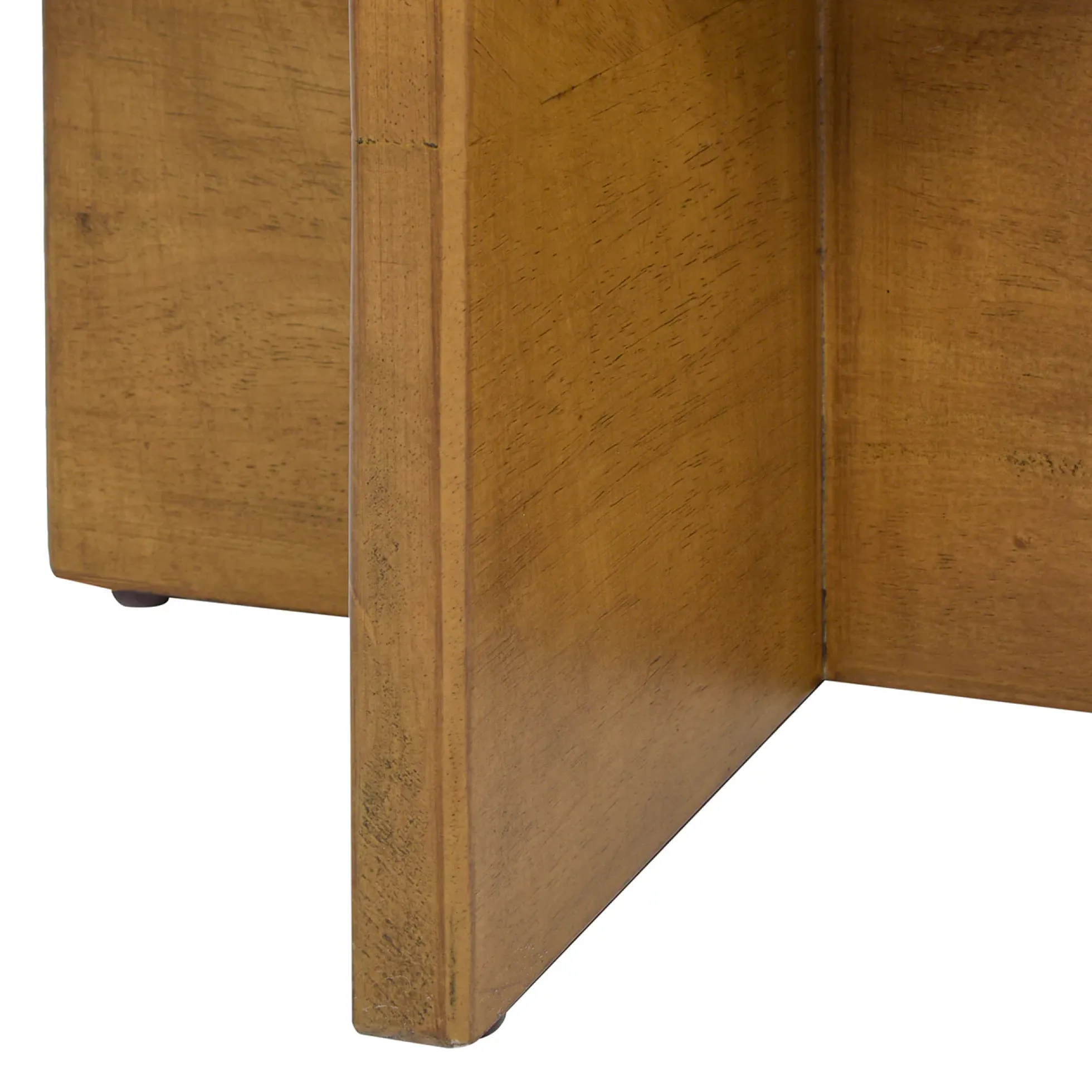 Walker Edison | Bali 18.5' Round Upholstered Ottoman with Natural Wood Base