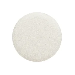 Walker Edison | Bali 18.5' Round Upholstered Ottoman with Natural Wood Base