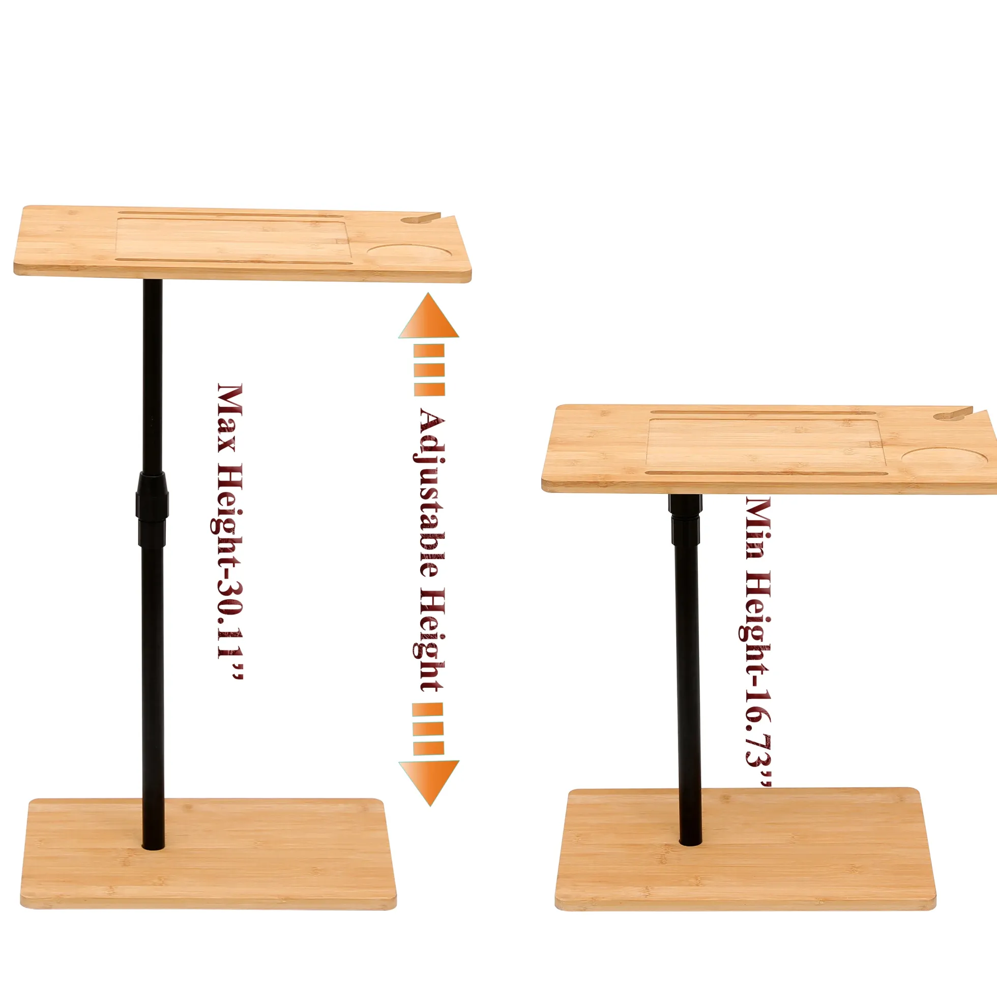 Walker Edison | Bamboo 360 Swivel Sofa Tray Table