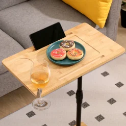 Walker Edison | Bamboo 360 Swivel Sofa Tray Table