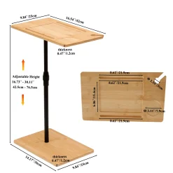 Walker Edison | Bamboo 360 Swivel Sofa Tray Table