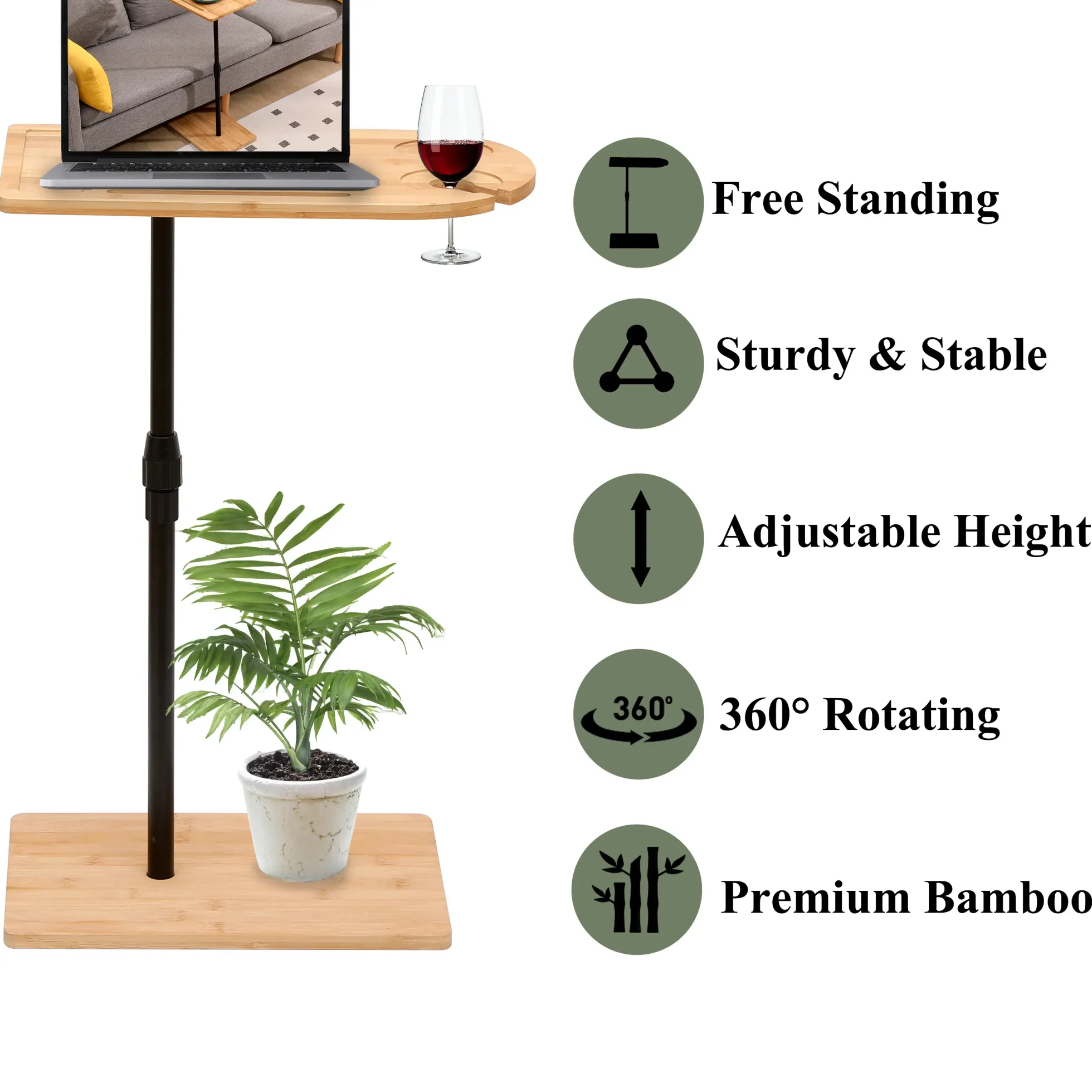 Walker Edison | Bamboo Sofa Table Tray