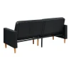 Walker Edison | Black Faux Leather Comfort Sleeper Sofa