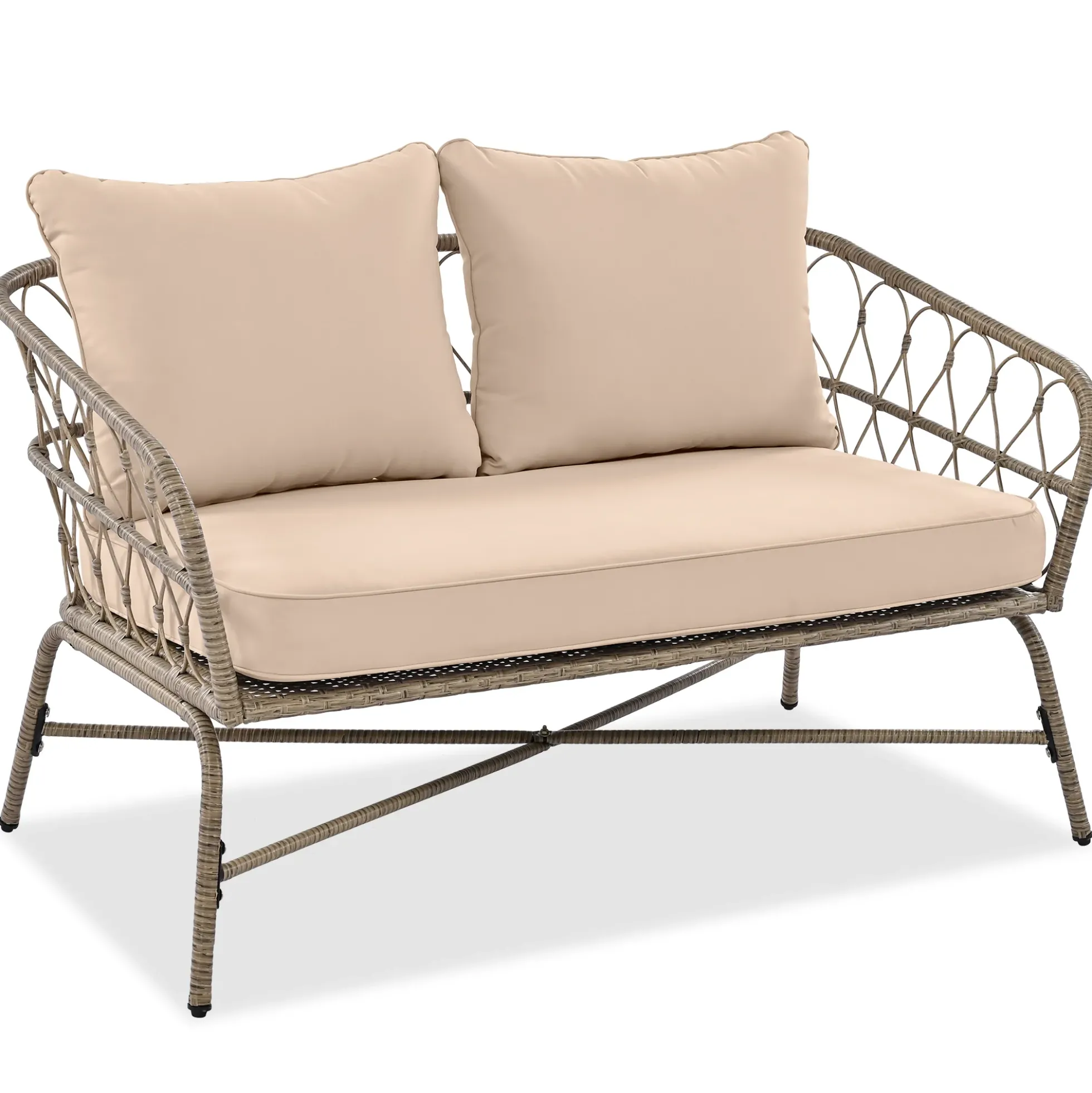 Walker Edison | Boho 4-Piece Outdoor Patio Sofa Set