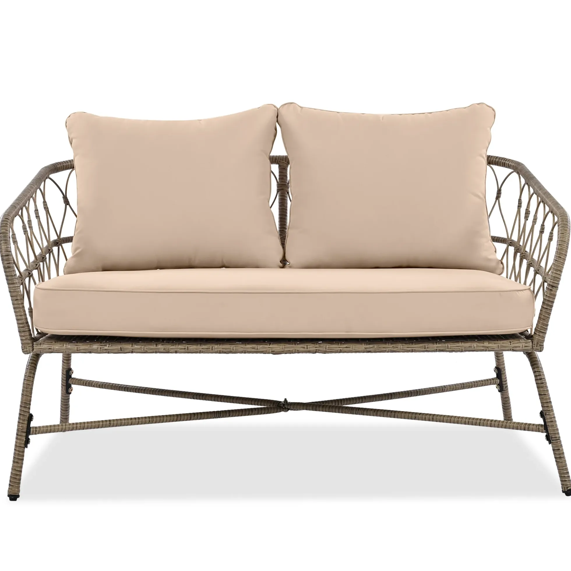 Walker Edison | Boho 4-Piece Outdoor Patio Sofa Set