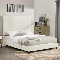 Walker Edison | Boucle Upholstered Platform Bed