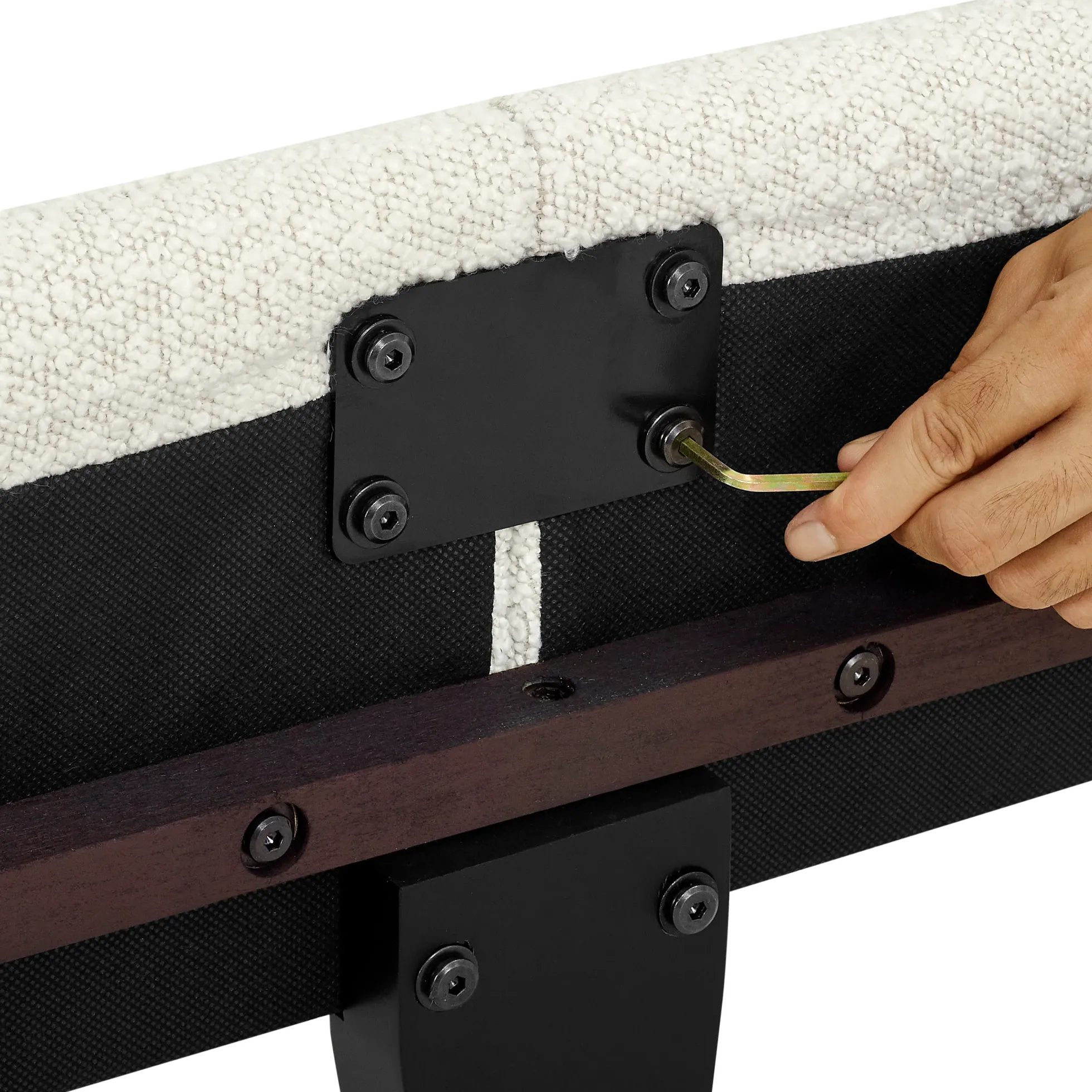 Walker Edison | Boucle Upholstered Platform Bed