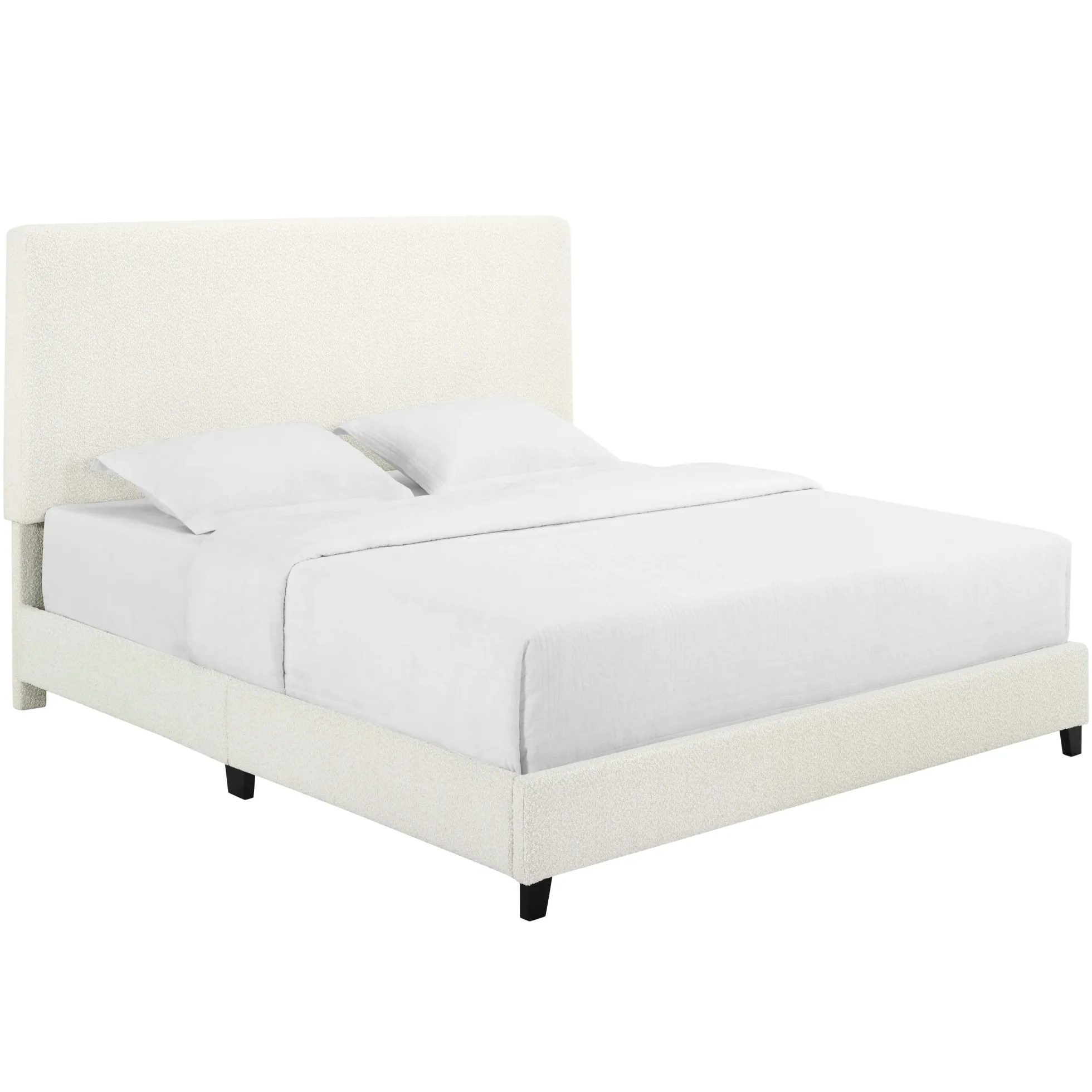 Walker Edison | Boucle Upholstered Platform Bed